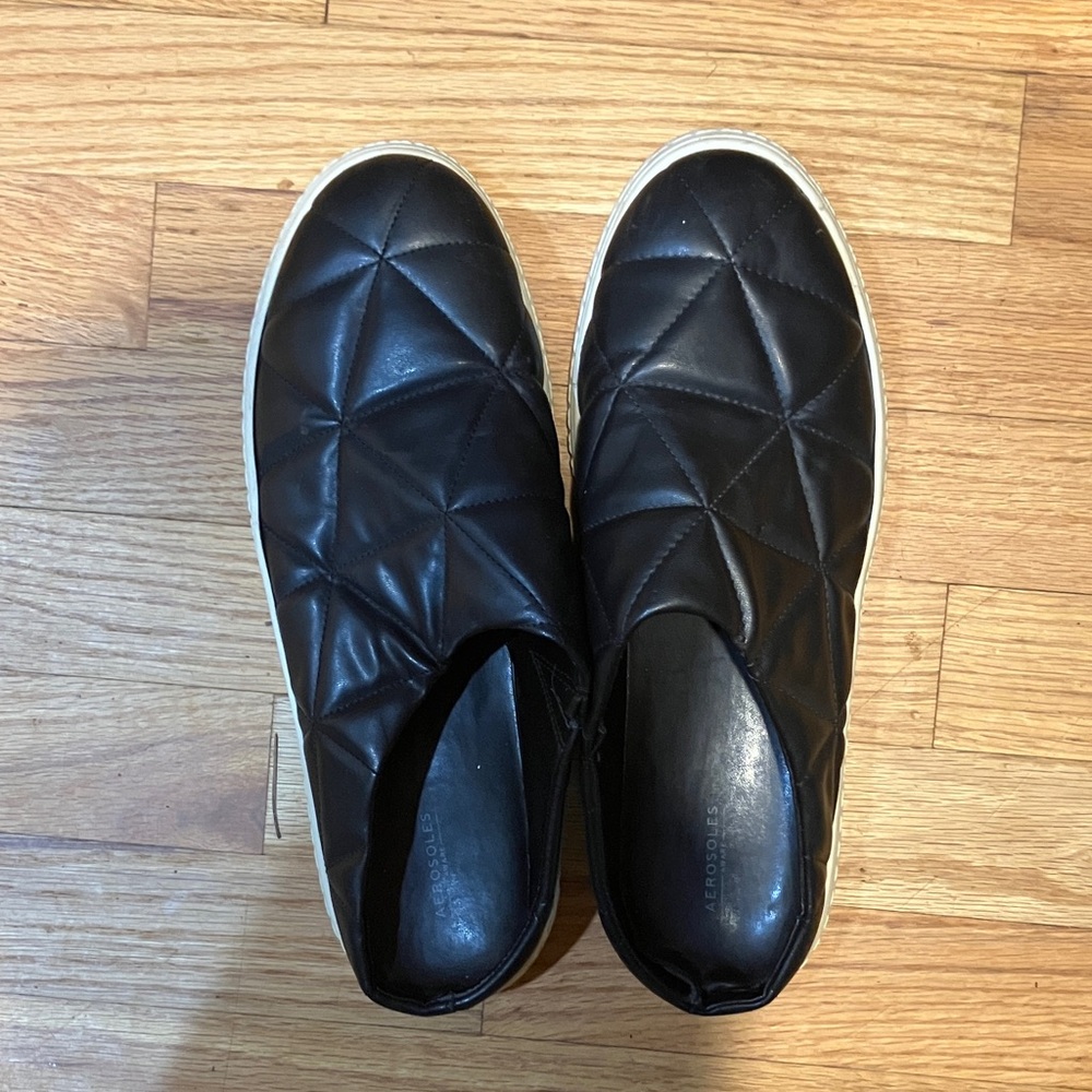 AEROSOLES Black Quilted Slip-On Shoes